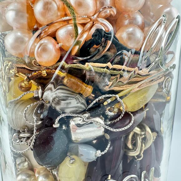 2lb 3oz Jewelry Jar Vintage to Modern Necklaces Bracelets Earrings Mixed Lot - Picture 7 of 9